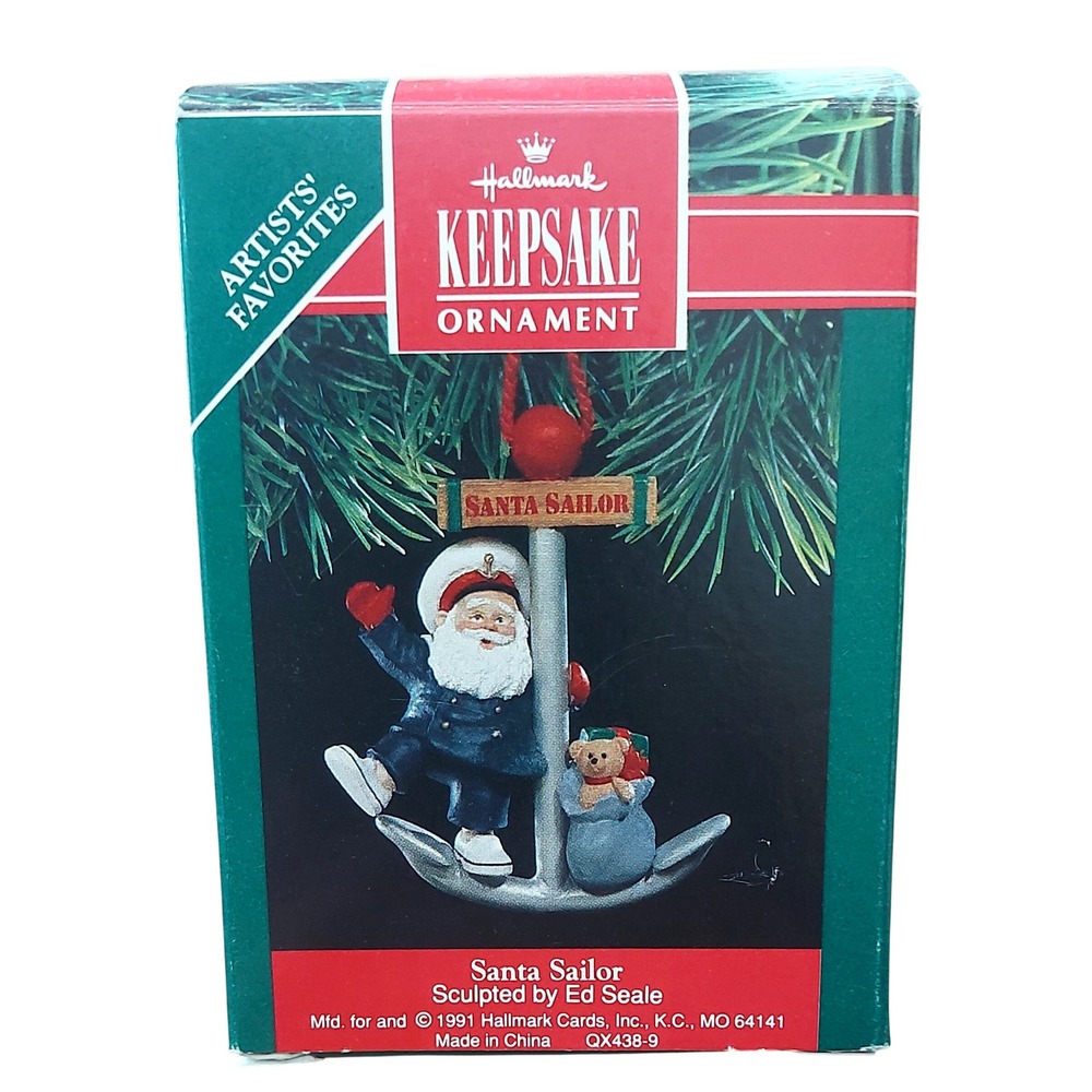 Vintage Hallmark Keepsake Santa Sailor Ornament 1991 Ed Seale Artists Favorites